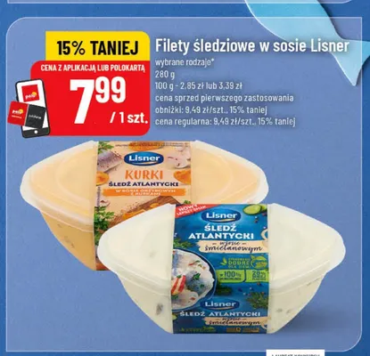 Filety śledziowe w sosie śmietanowym Lisner promocja w POLOmarket
