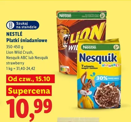 Płatki śniadaniowe Lion Wild Crush Nestlé promocja w Lidl