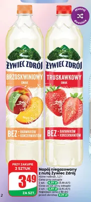 Napój niegazowany z nutą Żywiec Zdrój truskawkowy promocja w Dino