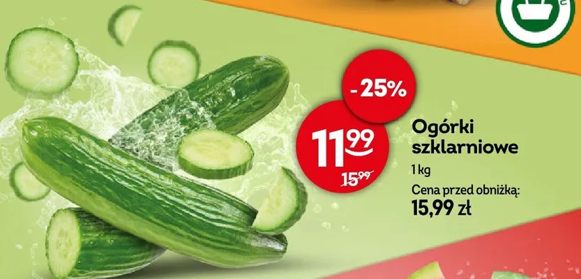 Ogórki szklarniowe promocja w Żabka