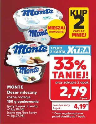 Deser mleczny Monte promocja w Kaufland