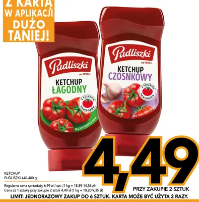 Ketchup łagodny Pudliszki promocja w Kupiec