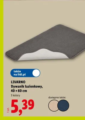 Dywanik łazienkowy Livarno 40x60 cm promocja w Lidl