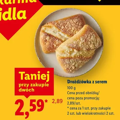 Drożdżówka z serem promocja w Lidl