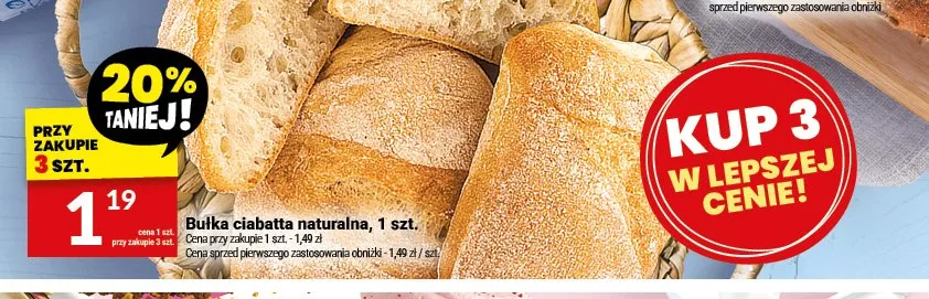 Bułka ciabatta naturalna Białecki promocja w Twój Market