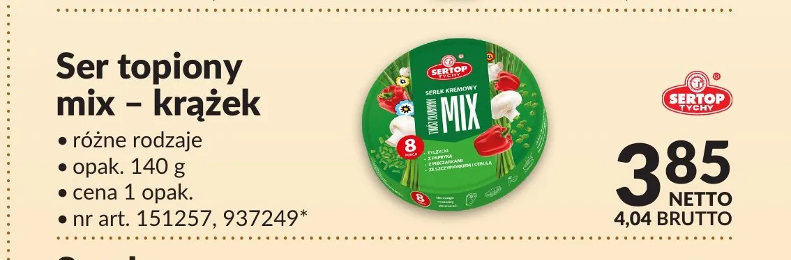 Ser topiony mix krążek Sertop promocja w Makro