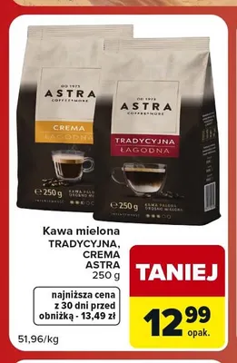 Kawa mielona tradycyjna Astra promocja w Carrefour Market