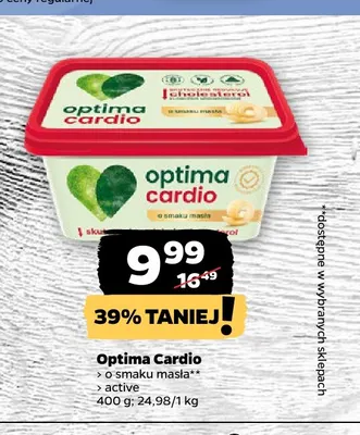 Margaryna Optima Cardio active promocja w Netto