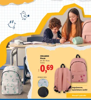 Plecak Crelando 29x40x10 cm promocja w Lidl