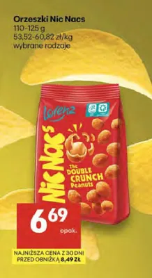 Orzeszki Nic Nacs The Double Crunch Peanuts 110-125g promocja w Delikatesy Centrum