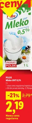 Mleko UHT Pilos 0,5% promocja w Lidl