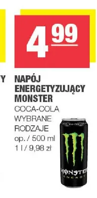 Napój energetyzujący Monster promocja w SPAR