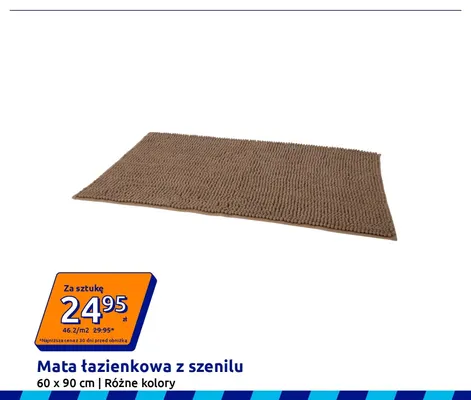 Mata łazienkowa z szenilu 60x90 cm promocja w Action