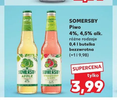 Piwo Somersby Strawberry & Kiwi 400 ml promocja w Kaufland