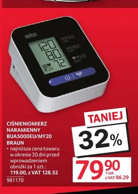 Ciśnieniomierz naramienny BUA5000EU/MY20 Braun promocja w Selgros