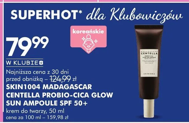 Krem do twarzy Skin1004 Madagascar Centella Probio-Cica Glow Sun Ampoule SPF 50+ 50ml promocja w Super-Pharm