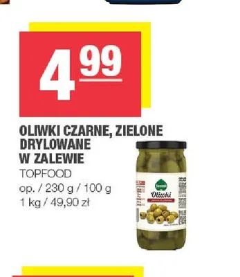 Oliwki czarne drylowane w zalewie Topfood promocja w SPAR