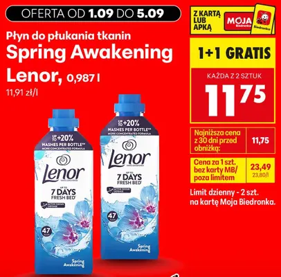 Płyn do płukania tkanin Spring Awakening Lenor promocja w Biedronka