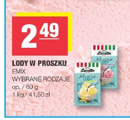 Lody w proszku Emix promocja w SPAR