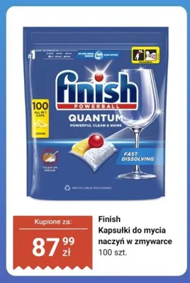 Kapsułki do mycia naczyń w zmywarce Finish Quantum promocja w Dino