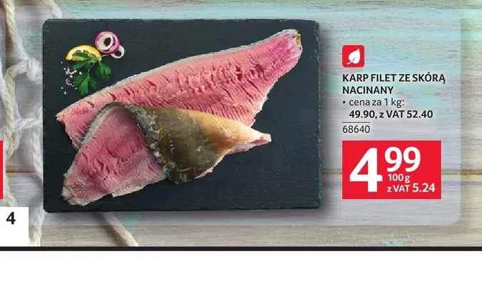 Karp filet ze skórą nacinany promocja w Selgros
