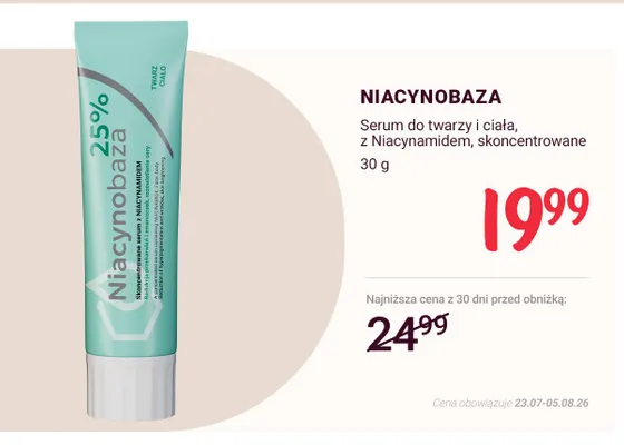 Serum do twarzy i ciała Niacynobaza promocja w Rossmann