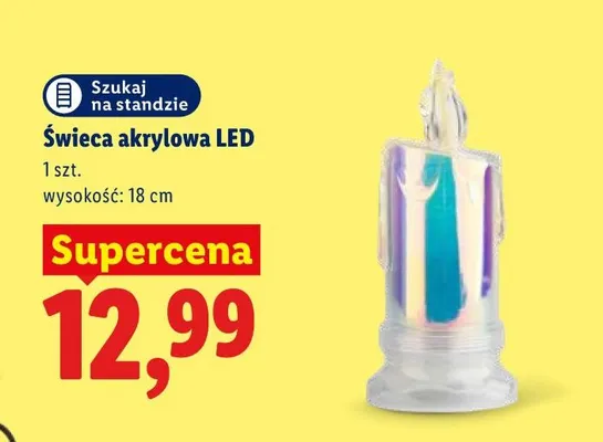 Świeca akrylowa LED promocja w Lidl