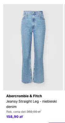 Jeansy Straight Leg Abercrombie & Fitch niebieski denim promocja w Lounge by Zalando