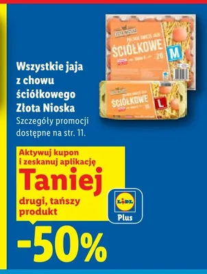 Jaja z chowu ściółkowego M Złota Nioska 20 szt promocja w Lidl