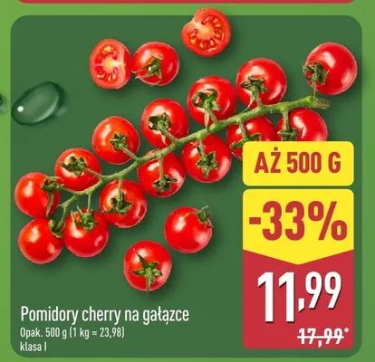 Pomidory cherry na gałązce promocja w Aldi