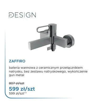 Bateria wannowa Zaffiro gun metal promocja w Blu Salony Łazienek
