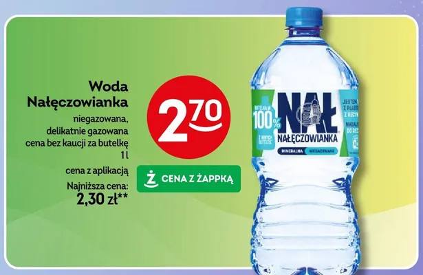 Woda Nałęczowianka niegazowana promocja w Żabka
