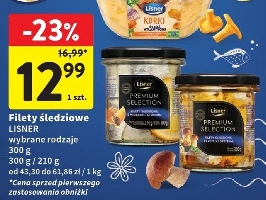 Filety śledziowe Lisner Premium Selection promocja w Intermarche
