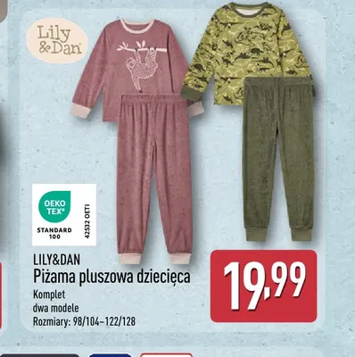 Piżama pluszowa dziecięca Lily & Dan promocja w Aldi