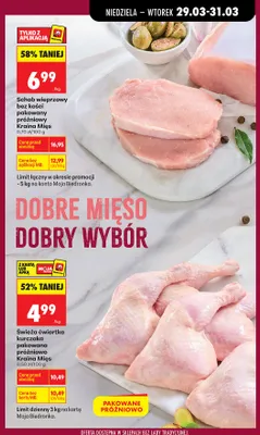 Świeża ćwiartka kurczaka pakowana próżniowo promocja w Biedronka