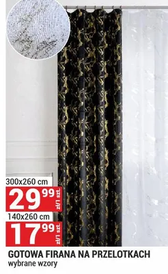 GOTOWA FIRANA NA PRZELOTACH wybrane wzory 140x260 cm promocja w Merkury Market