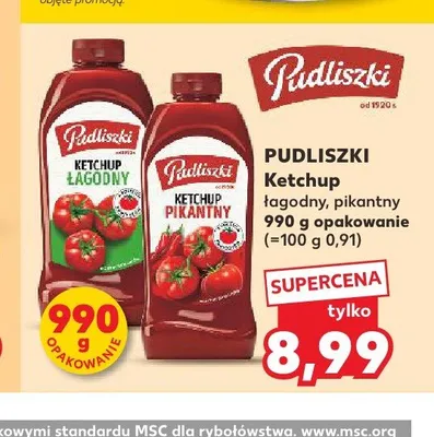 Ketchup łagodny Pudliszki promocja w Kaufland