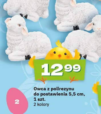 Owca z poliręzynu do postawienia 5,5 cm, 2 kolory promocja w Twój Market