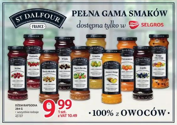 Dżem truskawkowy St. Dalfour Rapsodia promocja w Selgros