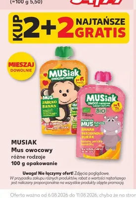 Mus owocowy Musiak banan brzoskwinia burak promocja w Kaufland