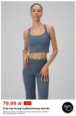 Crop-top do jogi szybkoschnący damski 4F promocja w 4F
