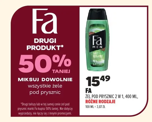 Żel pod prysznic 2 w 1 Fa promocja w Drogerie Natura