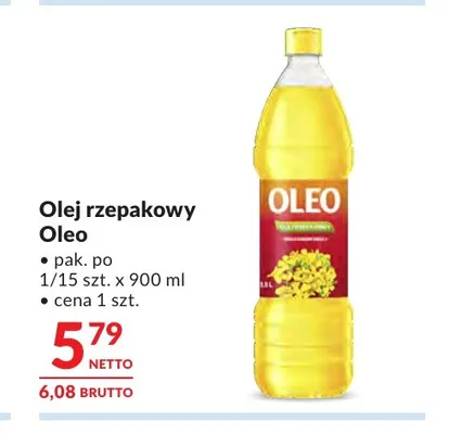 Olej rzepakowy Oleo promocja w Makro