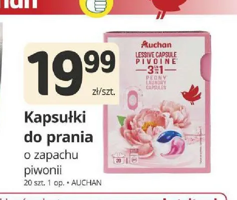 Kapsułki do prania Auchan o zapachu piwonii promocja w Marketvita
