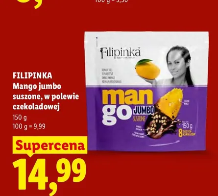 Mango jumbo suszone w polewie czekoladowej Filipinka promocja w Lidl