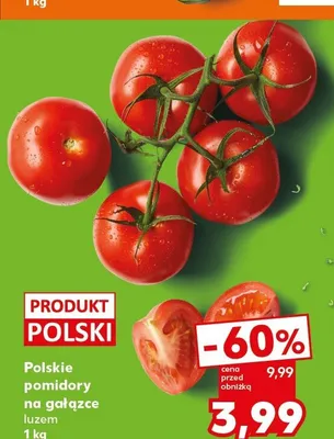 Pomidory na gałązce polskie promocja w Kaufland