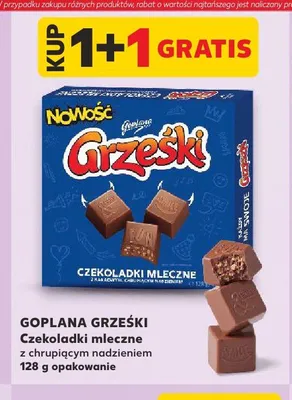 Czekoladki mleczne Goplana Grześki z chrupiącym nadzieniem promocja w Kaufland