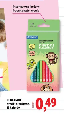 Kredki ołówkowe Beniamin 12 kolorów promocja w Lidl