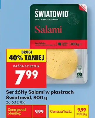 Ser żółty Salami w plastrach promocja w Biedronka