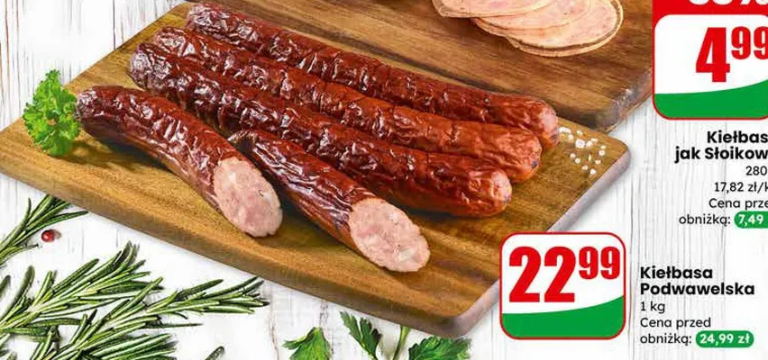 Kiełbasa podwawelska promocja w Dino